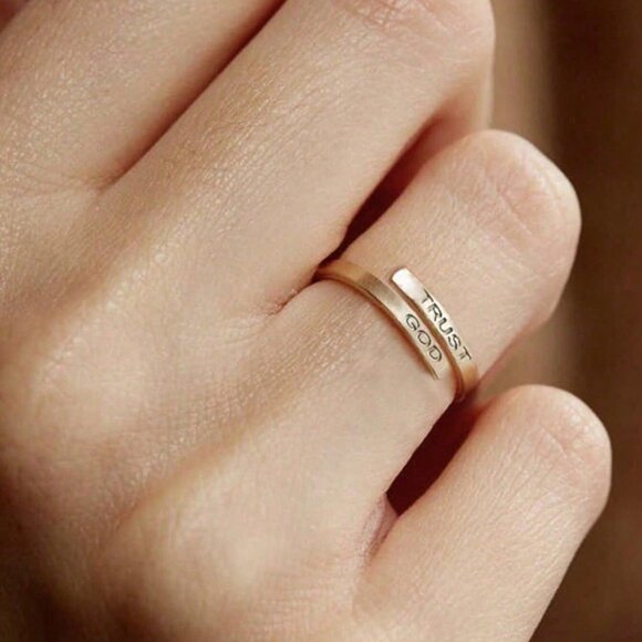 "TRUST GOD" Adjustable Ring - Picture 4 of 4